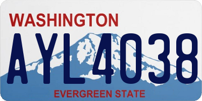 WA license plate AYL4038