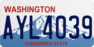 WA license plate AYL4039