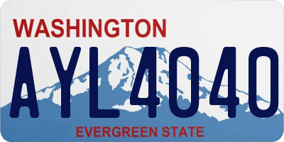 WA license plate AYL4040