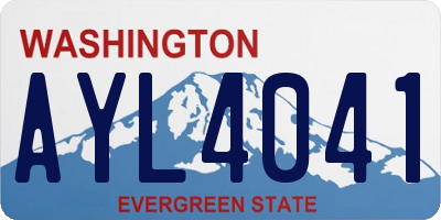 WA license plate AYL4041