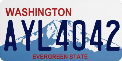 WA license plate AYL4042