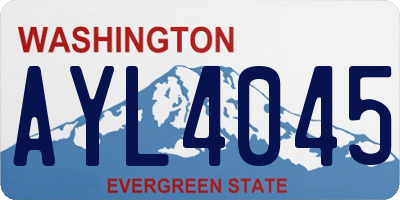 WA license plate AYL4045