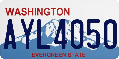WA license plate AYL4050