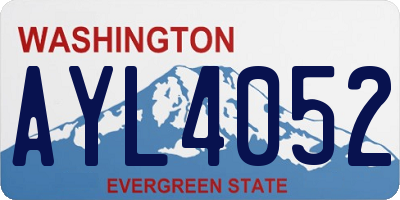 WA license plate AYL4052