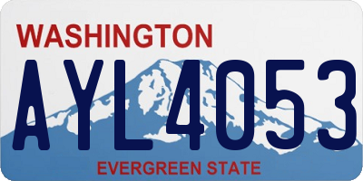 WA license plate AYL4053