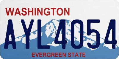 WA license plate AYL4054