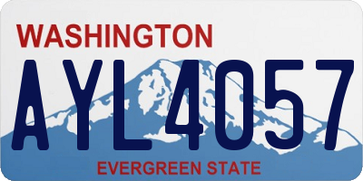WA license plate AYL4057