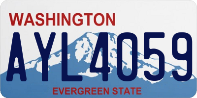 WA license plate AYL4059