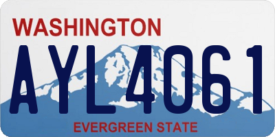 WA license plate AYL4061