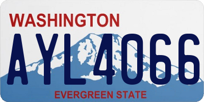 WA license plate AYL4066