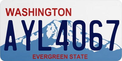 WA license plate AYL4067