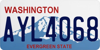 WA license plate AYL4068