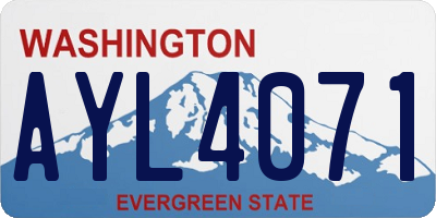 WA license plate AYL4071