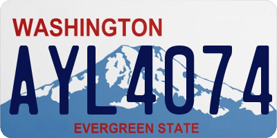 WA license plate AYL4074