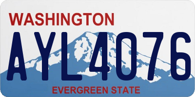 WA license plate AYL4076