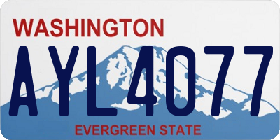 WA license plate AYL4077