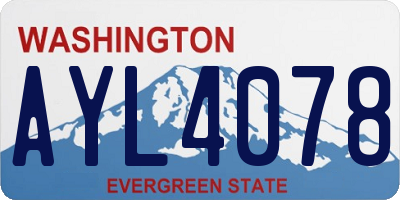 WA license plate AYL4078