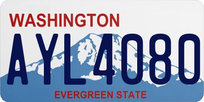WA license plate AYL4080