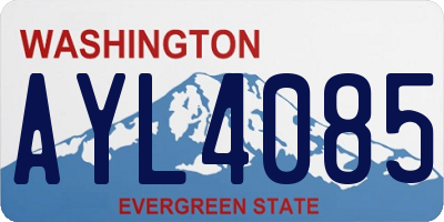WA license plate AYL4085