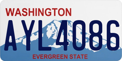 WA license plate AYL4086