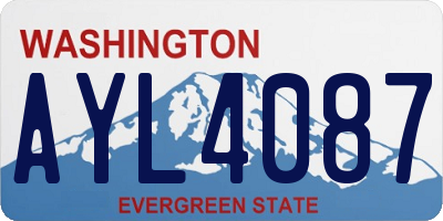 WA license plate AYL4087