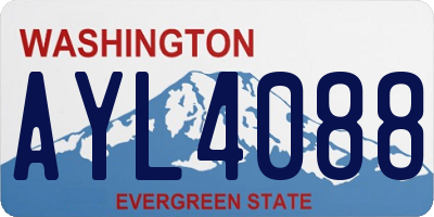 WA license plate AYL4088