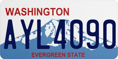 WA license plate AYL4090