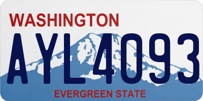 WA license plate AYL4093