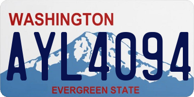 WA license plate AYL4094