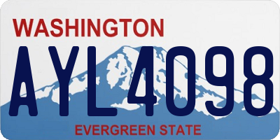WA license plate AYL4098