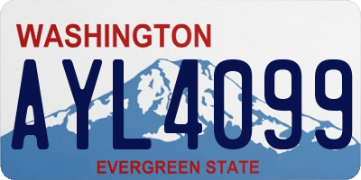 WA license plate AYL4099