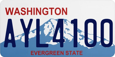 WA license plate AYL4100