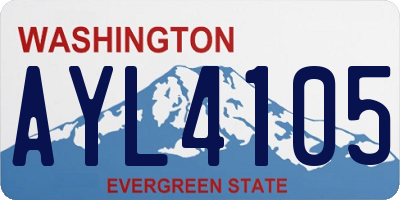WA license plate AYL4105