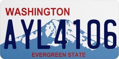 WA license plate AYL4106