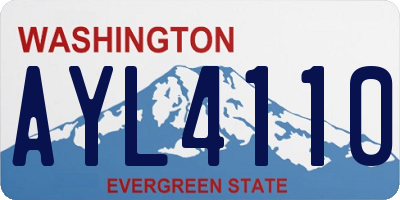 WA license plate AYL4110
