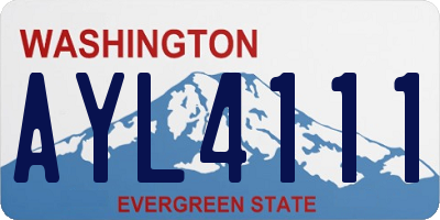 WA license plate AYL4111