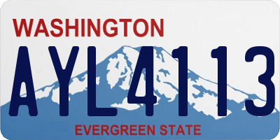 WA license plate AYL4113