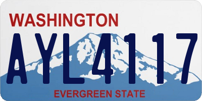 WA license plate AYL4117