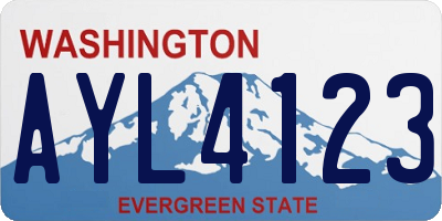 WA license plate AYL4123