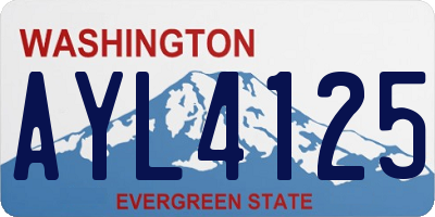 WA license plate AYL4125