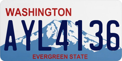 WA license plate AYL4136