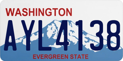 WA license plate AYL4138