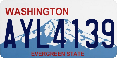 WA license plate AYL4139