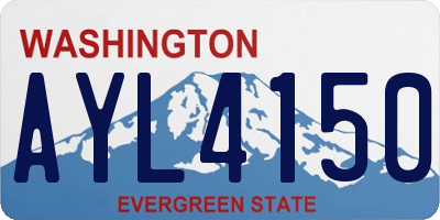 WA license plate AYL4150