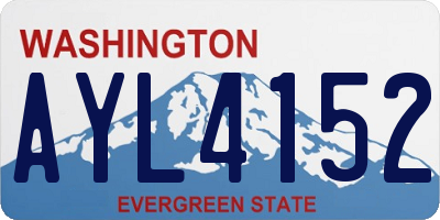 WA license plate AYL4152