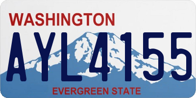 WA license plate AYL4155