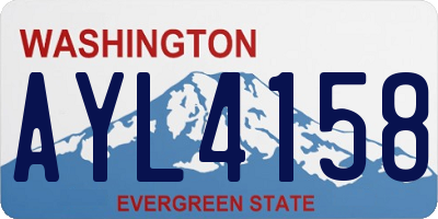 WA license plate AYL4158