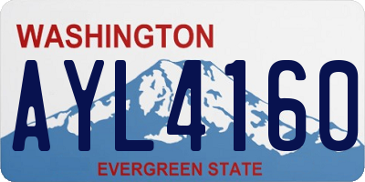 WA license plate AYL4160