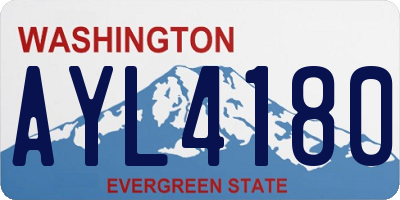 WA license plate AYL4180