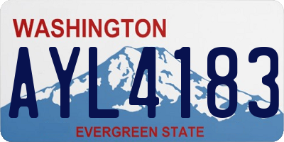 WA license plate AYL4183